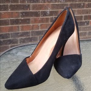 Madewell Mira Black Suede heels size 6.5